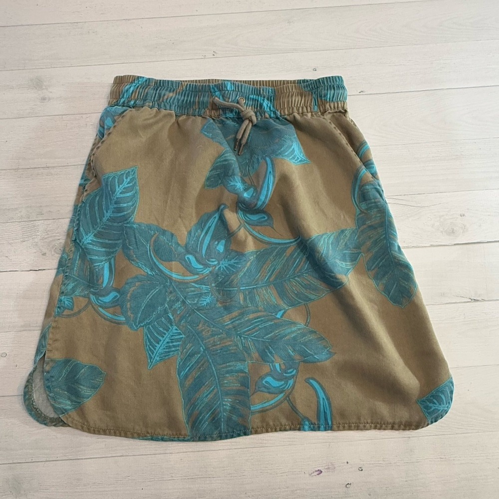 KAVU women's floral brown teal shirt‎ size small